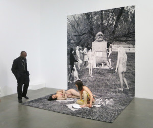 Goshka Macuga, Death of Marxism, Women of All Lands Unite, wool tapestry, collection of the Broad Art Foundation, 2013.