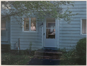 Gregory Crewdson, Woman at Kitchen Window, digital pigment print, 45 1/16 x 57 9/16 inches, 2013.