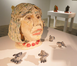 Sally Saul, Self-Portrait, clay and glaze, 12 x 9 x 8 inches, unique, 2010.