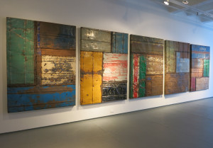 Roberto Diago, installation view of work from the series, ‘Variaciones de Oggun,’ (Variations of Ogun), 2010, March 2016 at Magnan Metz Gallery.