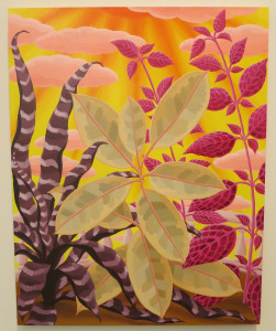 Amy Lincoln, Variegated Rubber Plant, acrylic on panel, 20 x 16 inches, 2016.