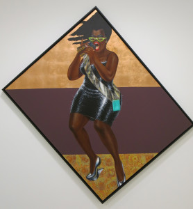 Barkley L. Hendricks, Anthem, mixed media including copper leaf, combination leaf, oil and acrylic on canvas, 75 x 77 inches, 2015.
