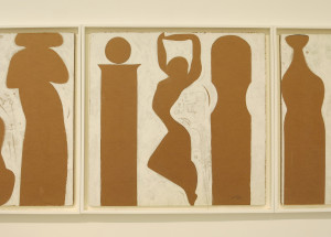 Ibrahim El-Salahi, Flamenco, poster paint on cardboard, 33.875 x 34.625 inches, 2010.