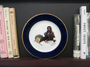 Installation view of Ward Shelly and Douglas Paulson’s ‘The Last Library,’ with plate by Carol K. Brown at Pierogi Gallery, April 2016.