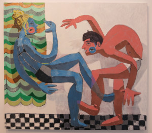 Bradley Biancardi, Rain Dance/Bing Bang, mixed media on canvas, 48 x 54 inches, 2015.
