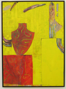 Volker Hueller, Face ‘n’ Vase, mixed media on canvas, 78 x 56 inches, 2015.