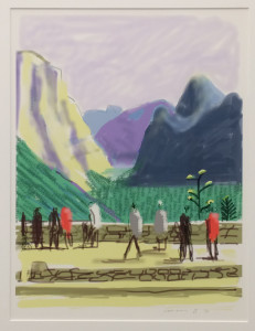 David Hockney, “Untitled No. 15” from “The Yosemite Suite,” iPad drawing printed on paper, 37 x 28,” 2010.