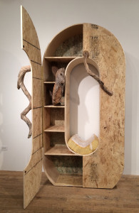 Jessi Reaves, Cabinet for Rotten Log, plywood, driftwood, 2016.