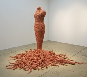 Susie MacMurray, Medusa, handmade copper chain mail over fiberglass and steel armature, 72 x 96 x 96 inches, 2014 – 15.