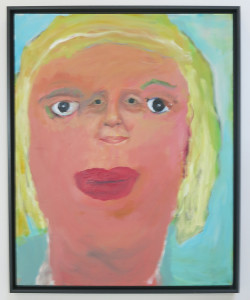 Margot Bergman, Wilma Rose, acrylic on found canvas, 30 x 24 inches, 2012.