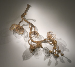 Sopheap Pich, Rang Phnom Flower No. 2, bamboo, rattan, metal wire, approx. 85 ½ x 43 ¼ x 20 inches.