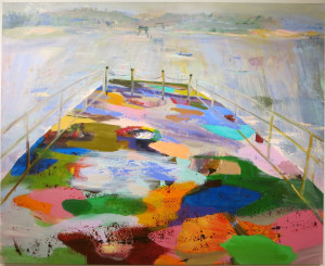 Judith Simonian, Ferry Boat, acrylic on canvas, 58 x 72 inches, 2016.