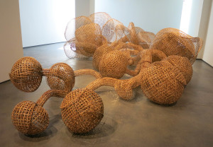 Sopheap Pich, Rang Phnom Flower, bamboo, rattan, metal wire, plywood, steel, metal bolts, 325 x 180 x 65 inches, 2015.